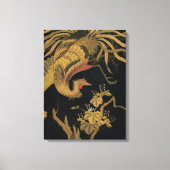 Golden Rooster Bird Japans Classic Antiek Canvas Afdruk (Voorkant)