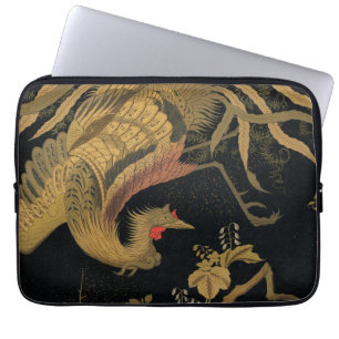Golden Rooster Bird Japans Classic Antiek Laptop Sleeve