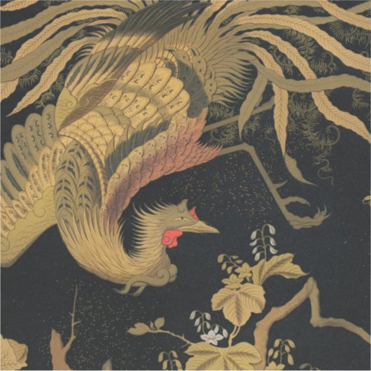 Golden Rooster Bird Japans Classic Antiek Sticker (Voorkant)