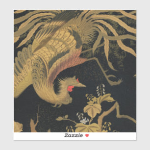 Golden Rooster Bird Japans Classic Antiek Sticker