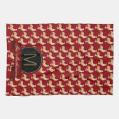 Golden Rooster Pattern Theedoek (Horizontaal)