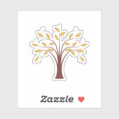 Golden Roots Tree Sticker – Aardse vinylsticker (Vel)