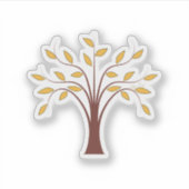 Golden Roots Tree Sticker – Aardse vinylsticker (Voorkant)