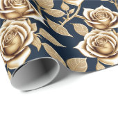 Golden Roses With A Metallic Finish Cadeaupapier (Rol Hoek)
