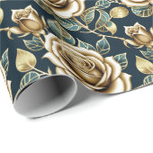Golden Roses With a Metallic Finish Cadeaupapier (Rol Hoek)