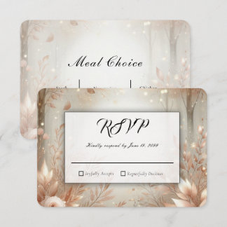 Golden Rosewood Enchanted Forest Wedding RSVP Kaartje