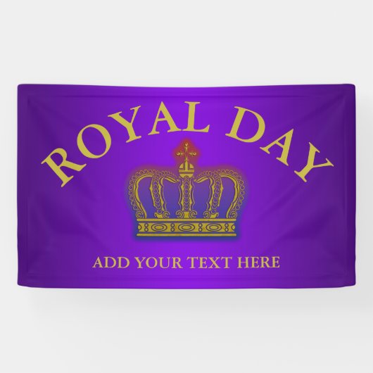 Golden Royal Crown gradiënten BG I + uw ideeën Spandoek (Horizontaal)