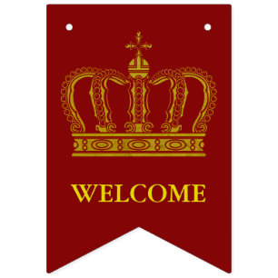 Golden Royal Crown I + je rug. en ideeën Vlaggetjes