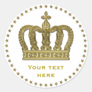 Golden Royal Crown II + je rug. en ideeën Ronde Sticker
