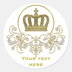 Golden Royal Crown II + je rug. en ideeën Ronde Sticker