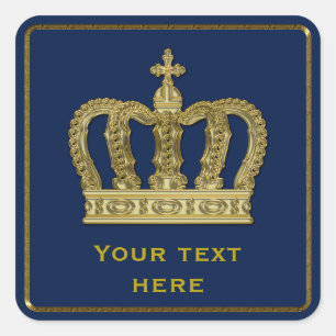 Golden Royal Crown II + je rug. en ideeën Vierkante Sticker