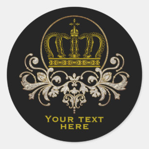 Golden Royal Crown + je ruggengraat. en ideeën Ronde Sticker