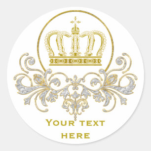 Golden Royal Crown + je ruggengraat. en ideeën Ronde Sticker
