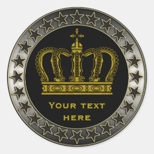 Golden Royal Crown + je ruggengraat. en ideeën Ronde Sticker
