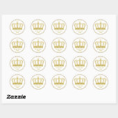 Golden Royal Crown + je ruggengraat. en ideeën Ronde Sticker (Vel)