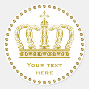 Golden Royal Crown + je ruggengraat. en ideeën Ronde Sticker
