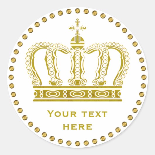 Golden Royal Crown + je ruggengraat. en ideeën Ronde Sticker (Voorkant)