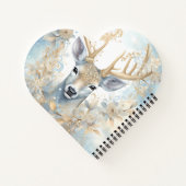 Golden Royal Deer Spiral Carnet - Winter Eleganc (Dos)