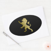 Golden Royal Lion Black Ovale Sticker (Envelop)