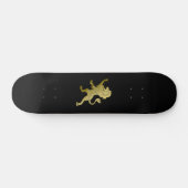 Golden Royal Lion Black Skateboard (Horizontaal)