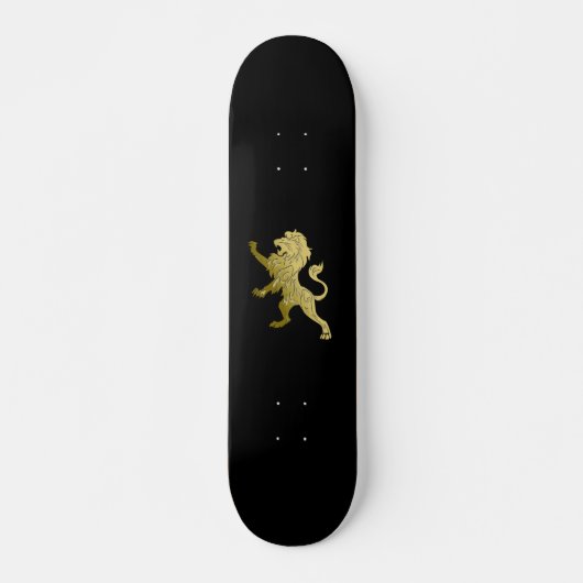 Golden Royal Lion Black Skateboard (Voorkant)