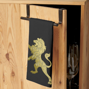 Golden Royal Lion Black Theedoek