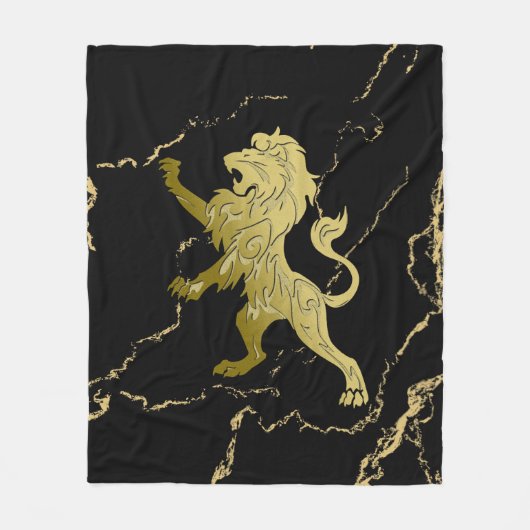 Golden Royal Lion Fleece Deken (Voorkant)