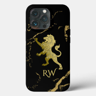 Golden Royal Lion Monogram iPhone 13 Pro Hoesje