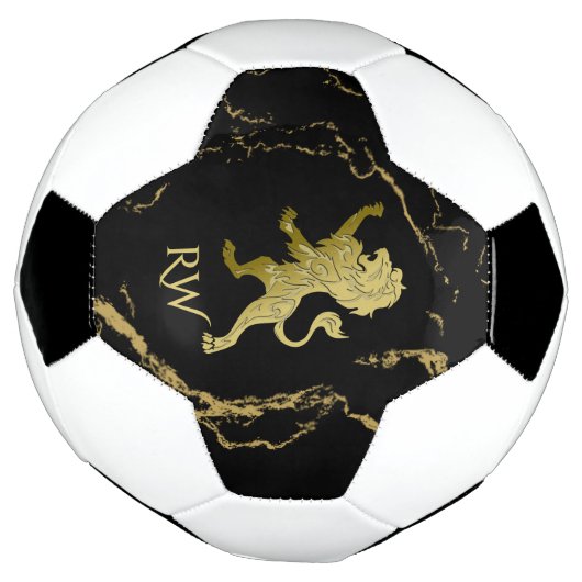 Golden Royal Lion Monogram Voetbal (Gedraaid)