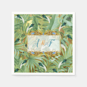 Golden Royal Peacock Feathers Servet