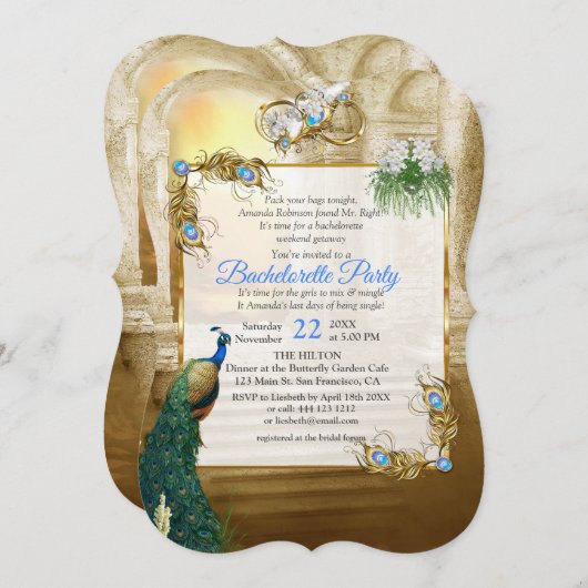 Golden Royal Peacock Temple Dreams Kaart (Voorkant / Achterkant)