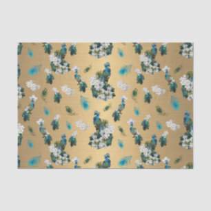 Golden Royal Peacock Temple Trouwdromen Tissuepapier