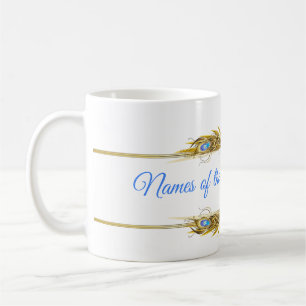 Golden Royal Peacocks & Feathers Koffiemok