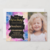 Golden roze verf op zaterdag met foto kaart (Voorkant)