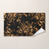 Golden Rozen op Black Floral Pattern Bad Handdoek (Handdoek)