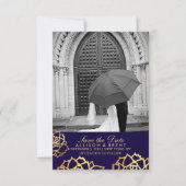 Golden Rozen Save the Date - Blauw (Voorkant)