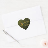 Golden Rozen Wedding Suite Opslaan van de datum Hart Sticker (Envelop)