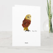 Golden Ruby Owl Carte de la fête des mères (Dos)