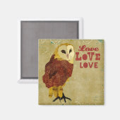 Golden Ruby Owl Love Magnet (Recto/Verso)