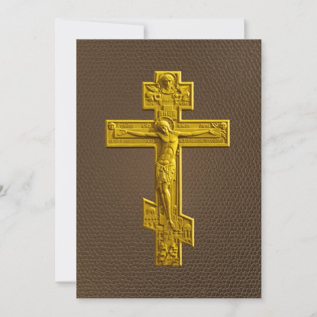 Golden Russisch orthodoxe kruis (Voorkant)