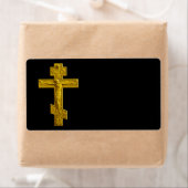 Golden Russisch orthodoxe kruis Etiket (Insitu)