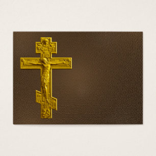 Golden Russisch orthodoxe kruis Visitekaartje