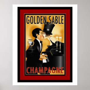  Golden Sable Champagne Ad Poster