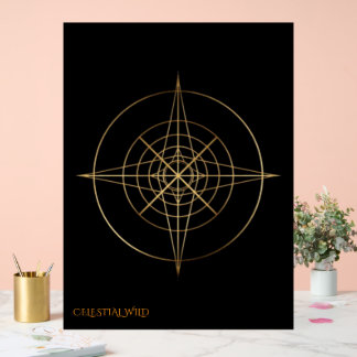 Golden Sacred Geometry Acrylic Wedding Sign Acryl Bord