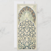 Golden Sage Elegantie Islamitische Boog Bruiloft Kaart (Achterkant)