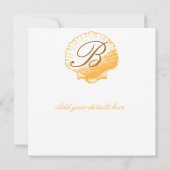Golden Sand Shell Beach Wedding Invitations (Dos)