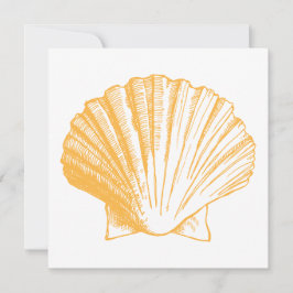 Golden Sand Zee Shell Luau Reception Invitation Kaart