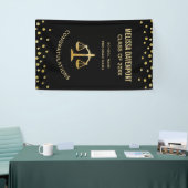 Golden Scales of Justice Law Theme Afstuderen Spandoek (Beurs)