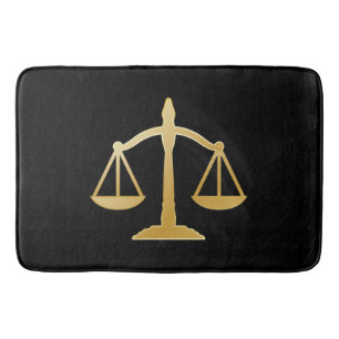 Golden Scales of Justice Law Theme Design Badmat