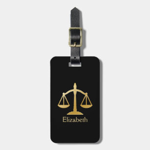 Golden Scales of Justice Law Theme Design Bagagelabel